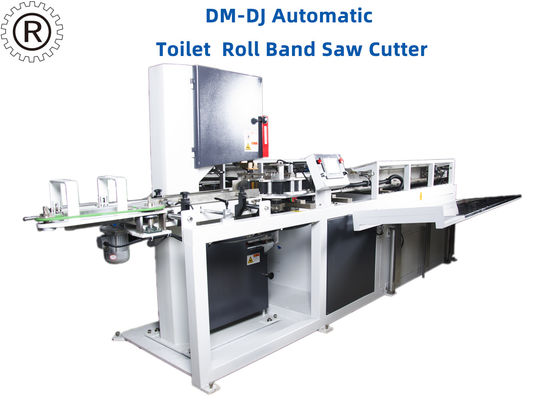 kualitas  7.5KW 0.6Mpa Automatic Band Saw Cutting Machine For Toilet And Kitchen Roll pabrik