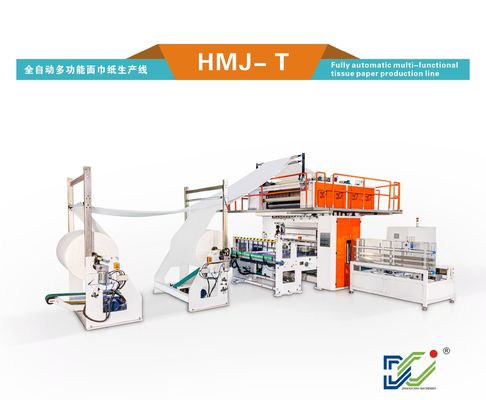 Glue Lamination Unit & Steel To Steel Embossing Unit V Fold Facial Tissue Folding Machine With Auto Transfer