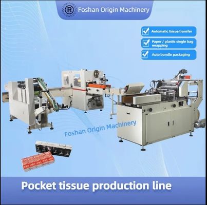 Hanker Chief 200mm*200mm Kualitas Tinggi Ekonomis Lini Produksi Tisu Saku Otomatis Penuh