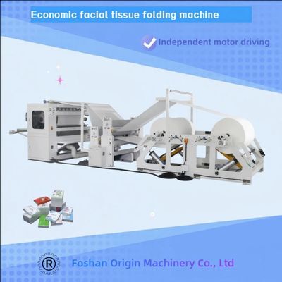 V Fold Facial Tissue Making Machine Log Saw Cutting Machine Semi Otomatis lini produksi