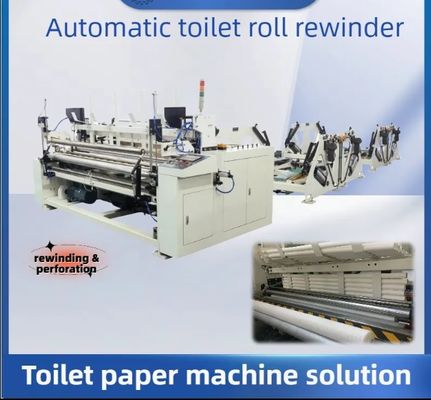 Mesin pembuatan kertas toilet Mesin manual kecil mudah dengan unit embossing opsional