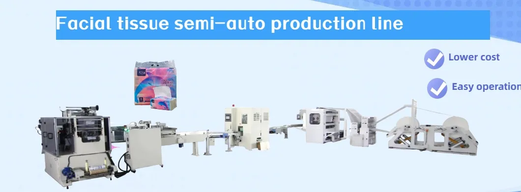 V Fold Facial Tissue Making Machine Log Saw Cutting Machine Semi Otomatis lini produksi 0